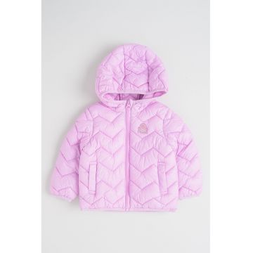 Geaca cu gluga si vatelina - Roz orhidee