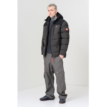 Geaca cu model colorblock si vatelina Cashblendeak - Negru/Gri inchis