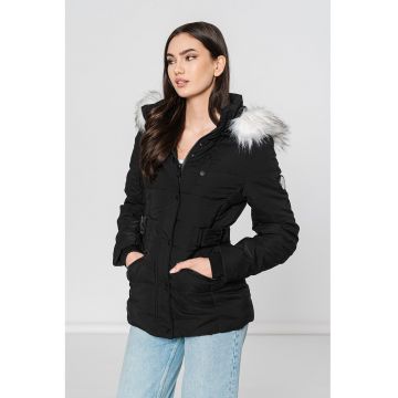 Geaca cu vatelina si gluga Chester - Negru