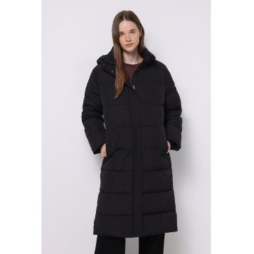 Geaca cu vatelina si slituri laterale - Negru