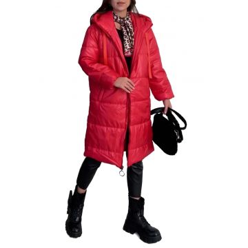 Geaca dama -  bumbac/poliester/elastan - rosu