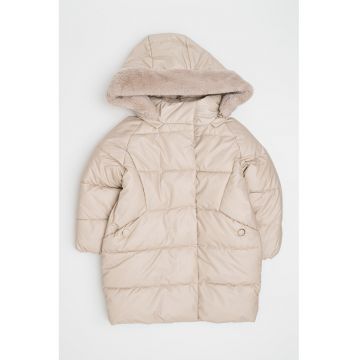 Geaca matlasata cu gluga - Crem