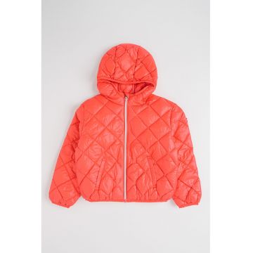 Geaca matlasata cu gluga - Rosu