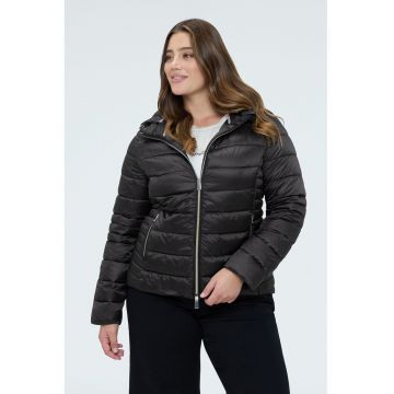 Geaca scurta cu buzunare cu fermoar - Negru