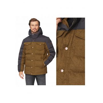 Jacheta Barbati -  Down Jacket - Regular Fit - Design Clasic - Maneci Lungi - 2 Buzunare - Cu Fermoar - Bumbac - 3XL INTL - Maro