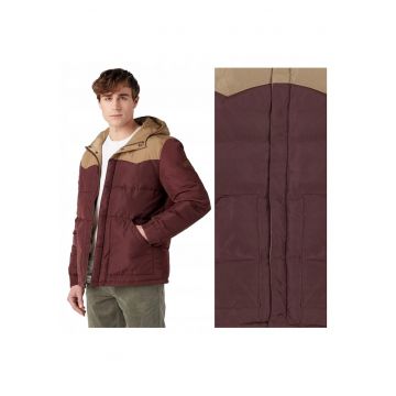 Jacheta Barbati -  Puffer Jacket - Regular Fit - Design Clasic - Maneci Lungi - 2 Buzunare - Cu Fermoar - Bumbac - Maro - Maro deschis