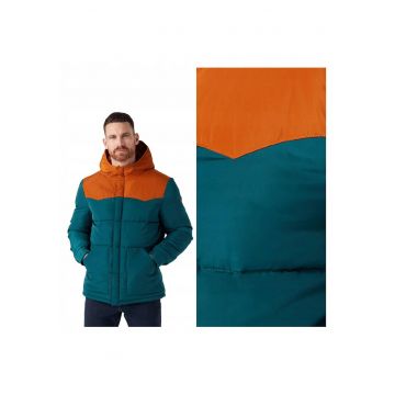 Jacheta Barbati -  Puffer Jacket - Regular Fit - Design Clasic - Maneci Lungi - 2 Buzunare - Cu Fermoar - Bumbac - Verde - Verde