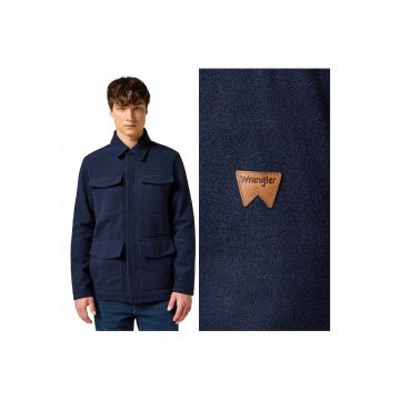 Jacheta Barbati -  Transitional Jacket - Regular Fit - Design Clasic - Maneci Lungi - 2 Buzunare - Cu Fermoar - Bumbac - S INTL - Albastru