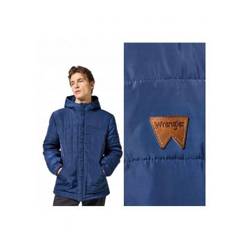 Jacheta Barbati -  Transitional Puffer - Regular Fit - Design Clasic - Maneci Lungi - 2 Buzunare - Cu Fermoar - Bumbac - 4XL INTL - Albastru