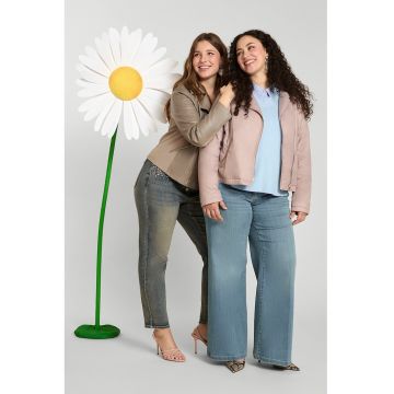 Jacheta biker cu buzunare cu fermoar - Roz pal