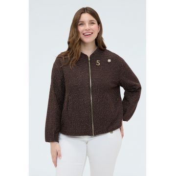 Jacheta bomber din tuid - Maro inchis