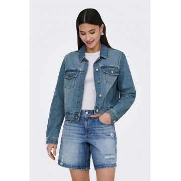 Jacheta crop din denim - Albastru