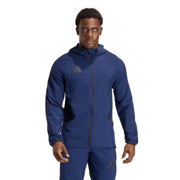 Jacheta cu gluga si logo pentru fotbal - Albastru inchis