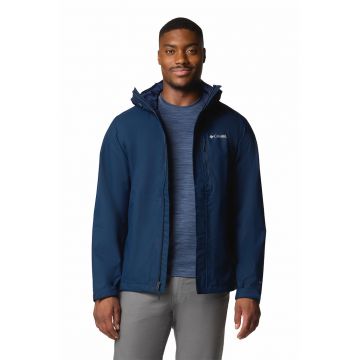 Jacheta cu model colorblock si gluga pentru drumetii Hikebound II - Bleumarin