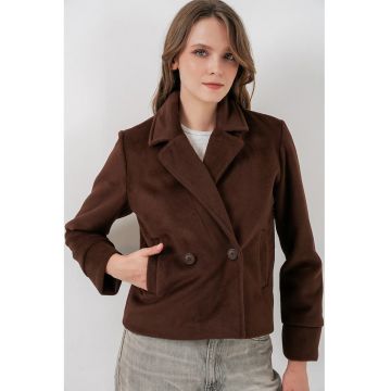 Jacheta dama  textil - maro