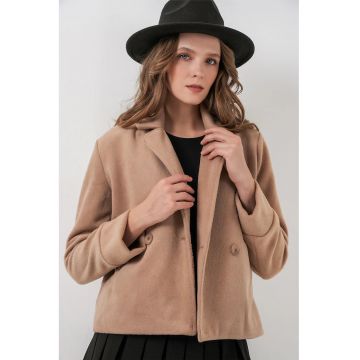 Jacheta dama -  textil - maro