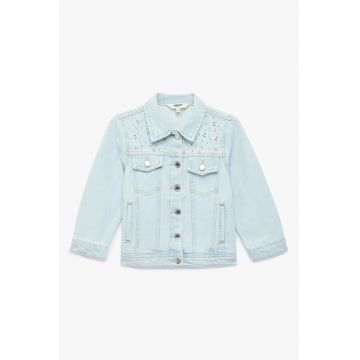 Jacheta din denim cu nasturi - Albastru deschis