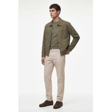 Jacheta regular fit cu fermoar si buzunare pe piept - Kaki