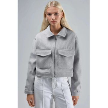 Jacheta scurta dama -  poliester/lycra - gri