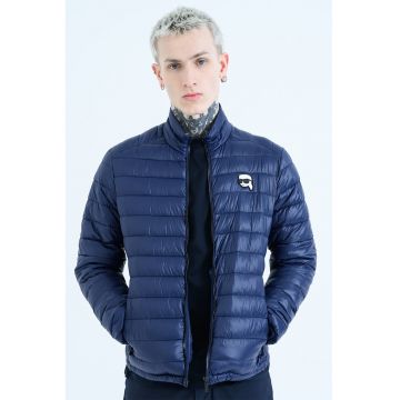 Jacheta slim fit cu fermoar - Bleumarin