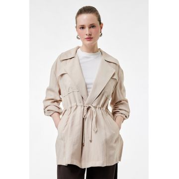 Jacheta supradimensionata din amestec de modal - Bej deschis