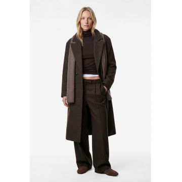 Palton cu doua randuri de nasturi - Maro inchis