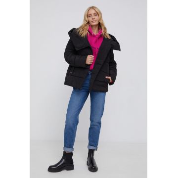 Sisley Geacă femei, culoarea negru, de iarnă, oversize