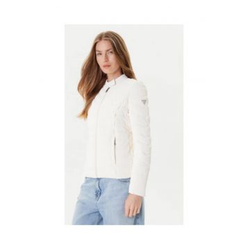 Geaca cu buzunare cu fermoar si model uni