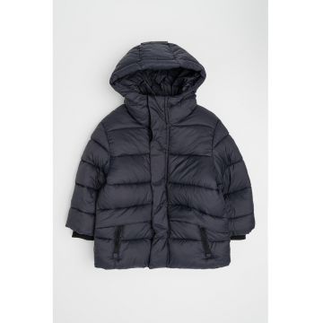 Geaca cu gluga si buzunare laterale - Gri inchis