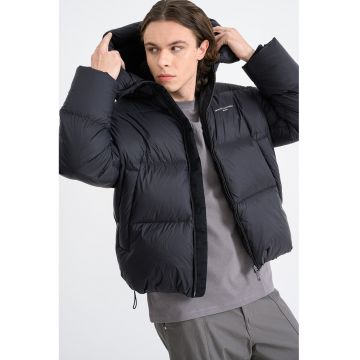 Geaca cu vatelina si gluga - Negru