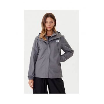 Geaca de ploaie dama -  gri - poliester reciclat -