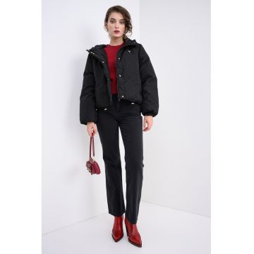 Geaca lejera cu gluga - Negru