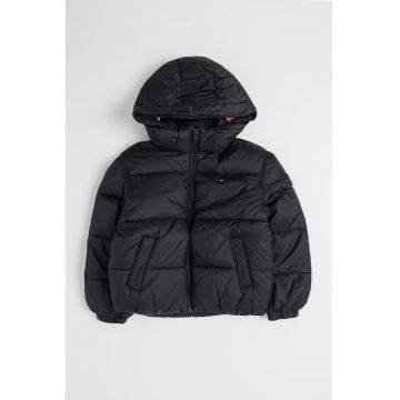 Geaca matlasata cu gluga - Negru