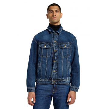 Jacheta barbati  denim albastru - croiala lejera - doua buzunare inserate - bumbac/elastan -