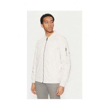 Jacheta bomber cu buzunar pe maneca si fermoar