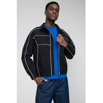 Jacheta cu garnituri contrastante - Alb/Negru