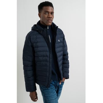 Jacheta cu vatelina si gluga - Albastru ultramarin