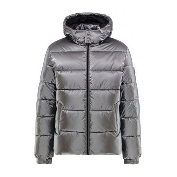 - Jacheta cu vatelina si gluga detasabila - Argintiu inchis