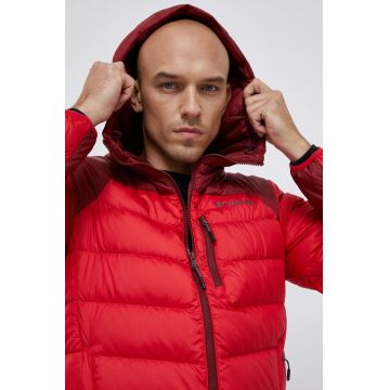 Columbia geacă de puf M Autumn Park Down Hooded Jacket bărbați, culoarea roșu, de tranziție 1930241