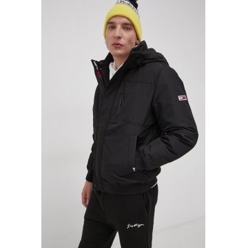 Tommy Jeans Geacă bărbați, culoarea negru, de iarnă