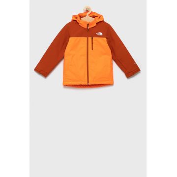 The North Face geaca copii culoarea portocaliu