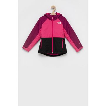 The North Face geaca copii culoarea roz