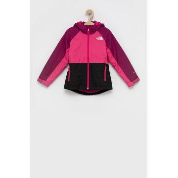 The North Face geaca copii culoarea roz