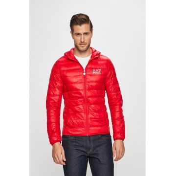 EA7 Emporio Armani Geacă de puf bărbați, culoarea rosu, de tranzitie