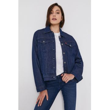 Levi's Geacă de blugi din bumbac culoarea albastru marin, de iarnă