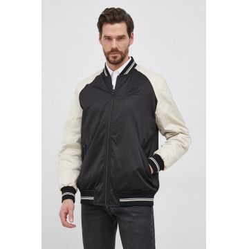 Karl Lagerfeld geaca bomber cu doua fete barbati, culoarea negru, de tranzitie