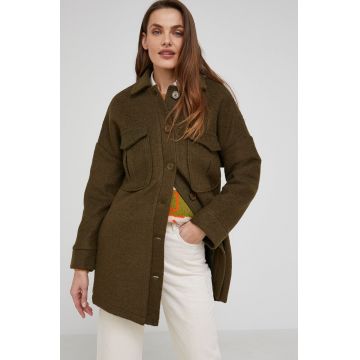 Answear Lab culoarea verde, de tranzitie, oversize