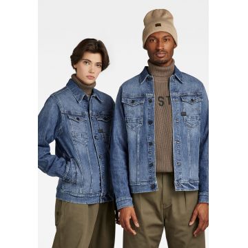 Jacheta unisex slim fit de denim cu aspect decolorat Arc