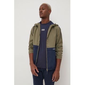 Jack & Jones geaca barbati, culoarea verde, de tranzitie