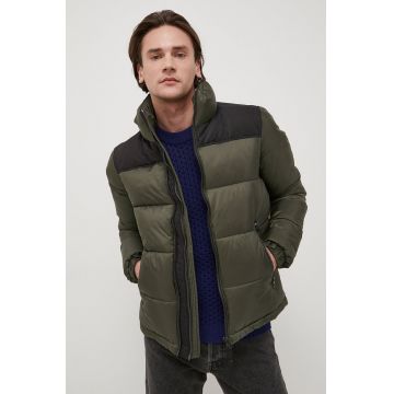 Superdry geaca barbati, culoarea verde, de iarna